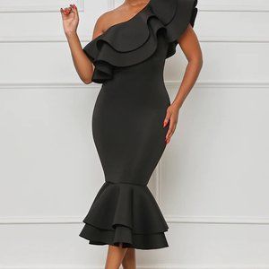 Regal Effect Peplum Scuba Dress